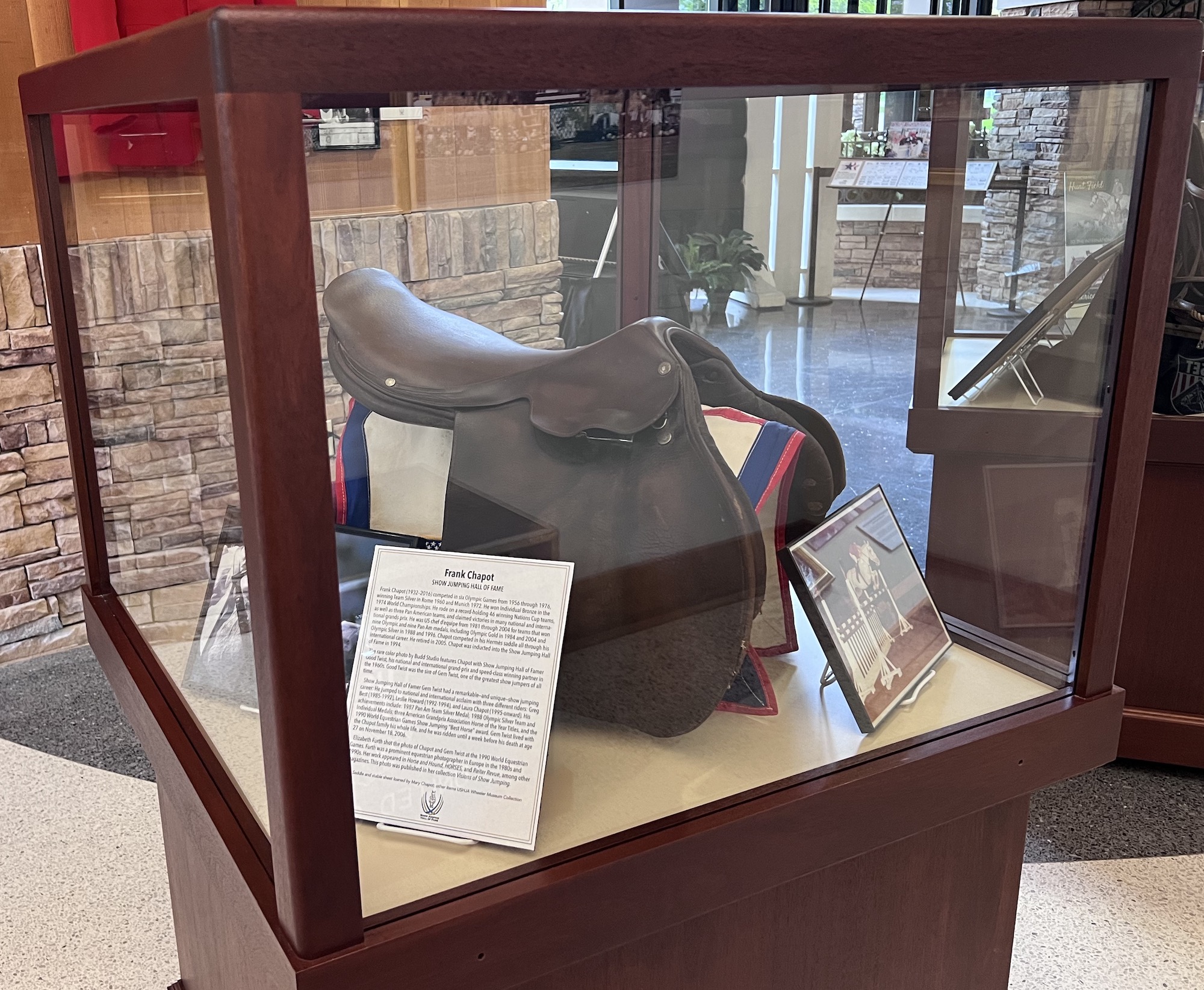 Frank Chapot saddle on display 2024.jpeg